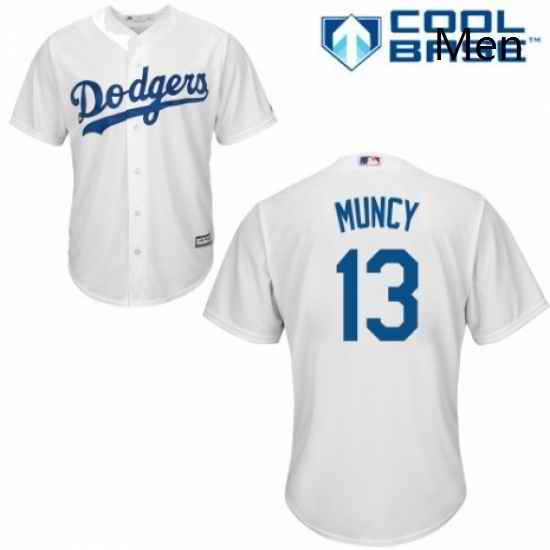 Mens Majestic Los Angeles Dodgers 13 Max Muncy Replica White Home Cool Base MLB Jersey